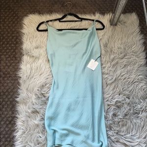 Light green satin summer dress